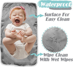 Wendergo Portable Nappy Changing Mat Baby Travel Change Mat Foldable Diaper Pad, 60 x 35 cm, Waterproof, Wipe Clean, Lightweight, Perfect for On The Go and Home, Newborns Essentials (Pink)