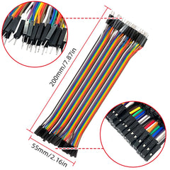 Jumper Wires kit, 6 x 40 pcs, 20 cm Multicolored Dupont Wire, Male to Female, Male to Male, Female to Female,Breadboard Jumper Wires Cables Kit Compatible with Arduino (6)