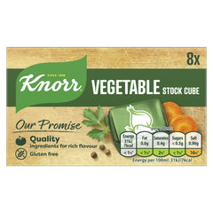 Knorr Vegetable Stock Cubes gluten-free to add a rich flavour to vegetable-based and vegetarian meals 8x 10 g