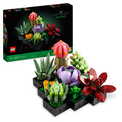 LEGO 10309 Icons Succulents Artificial Plants Set for Adults, Home Décor, Creative Hobby, Gift Idea for Her & Him, Botanical Collection (Build 9 Small Plants), Flower Bouquet Kit