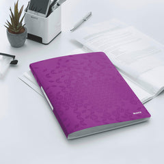 Leitz A4 Display Book, 20 Pockets, 40 Sheet Capacity, Transparent Pockets, Purple, WOW Range, 46310062