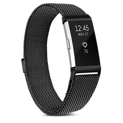 Oumida for Fitbit Charge 2 Straps for Women Men,Replacement Metal Strap for Fitbit Charge 2 Replacement Strap, Adjustable Wristbands with Magnet Lock for Fitbit Charge 2(Black,L)