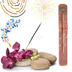 Satya Nag Champa Cinnamon Incense Sticks   3 pack   with SAMASIA incense sticks holder   Used for Aromatherapy, Spa, Yoga, Weddings, Meditation, Healing, Positivity and Relaxation