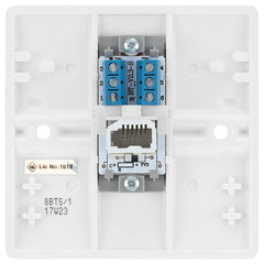 BG Electrical 8BTS/1-01 Single Secondary Telephone Slave Socket, Round Edge, White