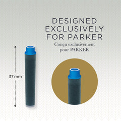 Parker Mini Fountain Pen Ink Refill Cartridges   Blue QUINK Ink   6 Count