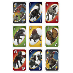 UNO Jurassic World Dominion Card Game with Themed Deck & Special Rule, Gift for Kid, Adult & Family Game Nights, Ages 7 Years Old & Up, GXD72 (Pack of 2)