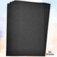 Recycled A4 Black Sugar Paper 50 Sheets, Great Arts and Crafts for Kids, Drawing, Painting & Scrapbooking Supplies. 210 x 29.7cm Sheet Size