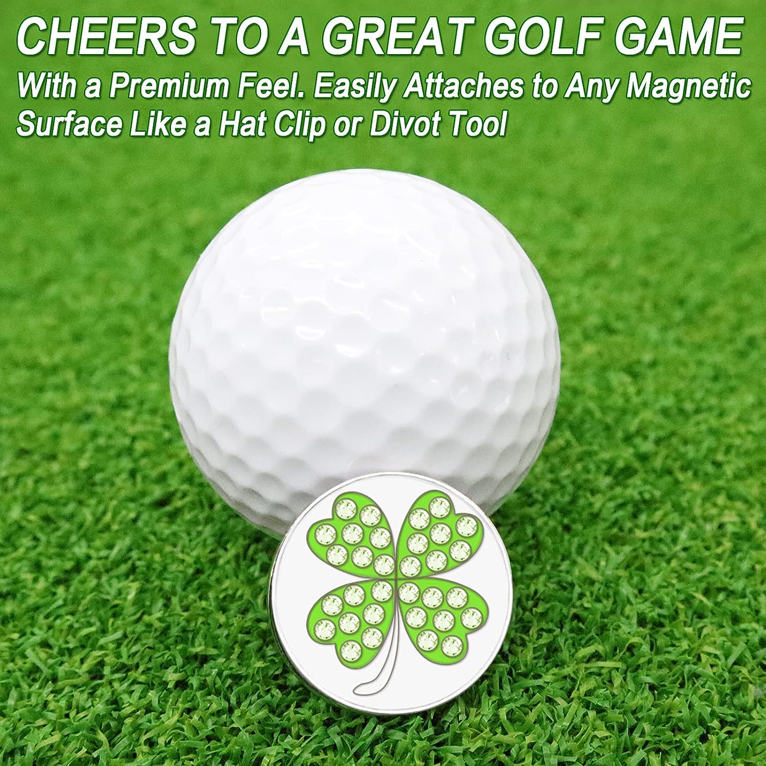 FINGER TEN Golf Ball Marker for Ladies Men Value 6 Pack, Golf Accessories Ballmarker Magnetic fit Golf Divot Tools Hat (Blank Ball Marker)