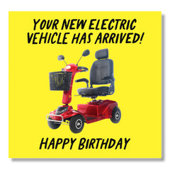 Punkcards - Funny Birthday Cards for Men - “Your New Electric Vehicle has Arrived!” - Funny Birthday card for Friend - Hilarious Birthday Card for the Young at Heart