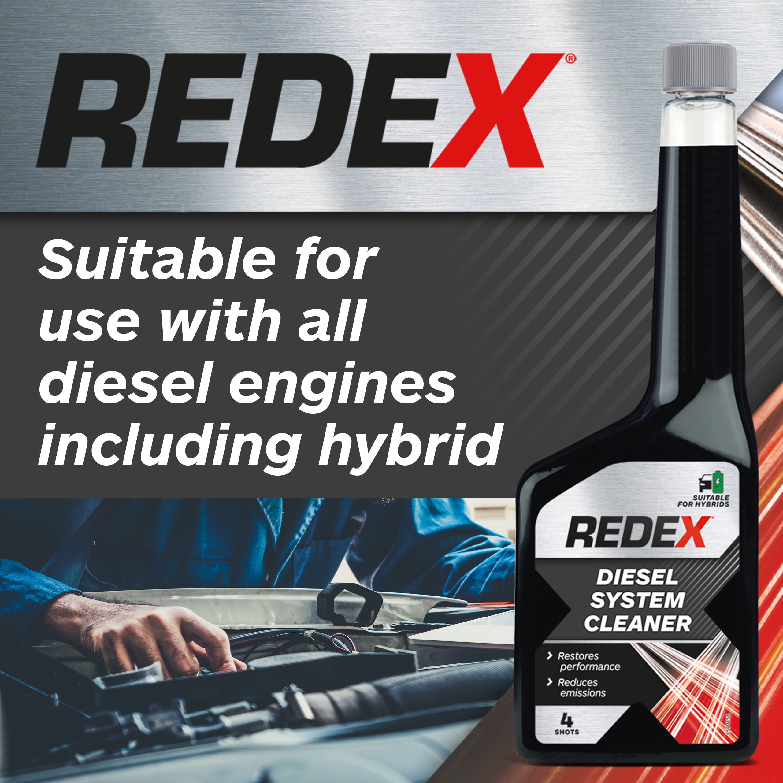 Redex Diesel Fuel System Cleaner 500ml, Diesel Additives To Remove Harmful Emissions, Maximise Performance & Increase Fuel Economy With Redex Fuel Additives For Diesel Engines, Suitable For Hybrids