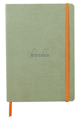 RHODIA 117441C - Celadon Soft Notebook - A5 - Dotted Dot - 160 pages - Ivory Clairefontaine Paper 90 g/m - Bookmark, Elastic Closure - Faux Leather Cover - Rhodiarama Collection