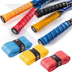 WIFUN Racquet Grip - PU Racquet Over Grip for Tennis/Badminton/Squash - 5 Pack - Black, Blue, Red, Yellow, Purple