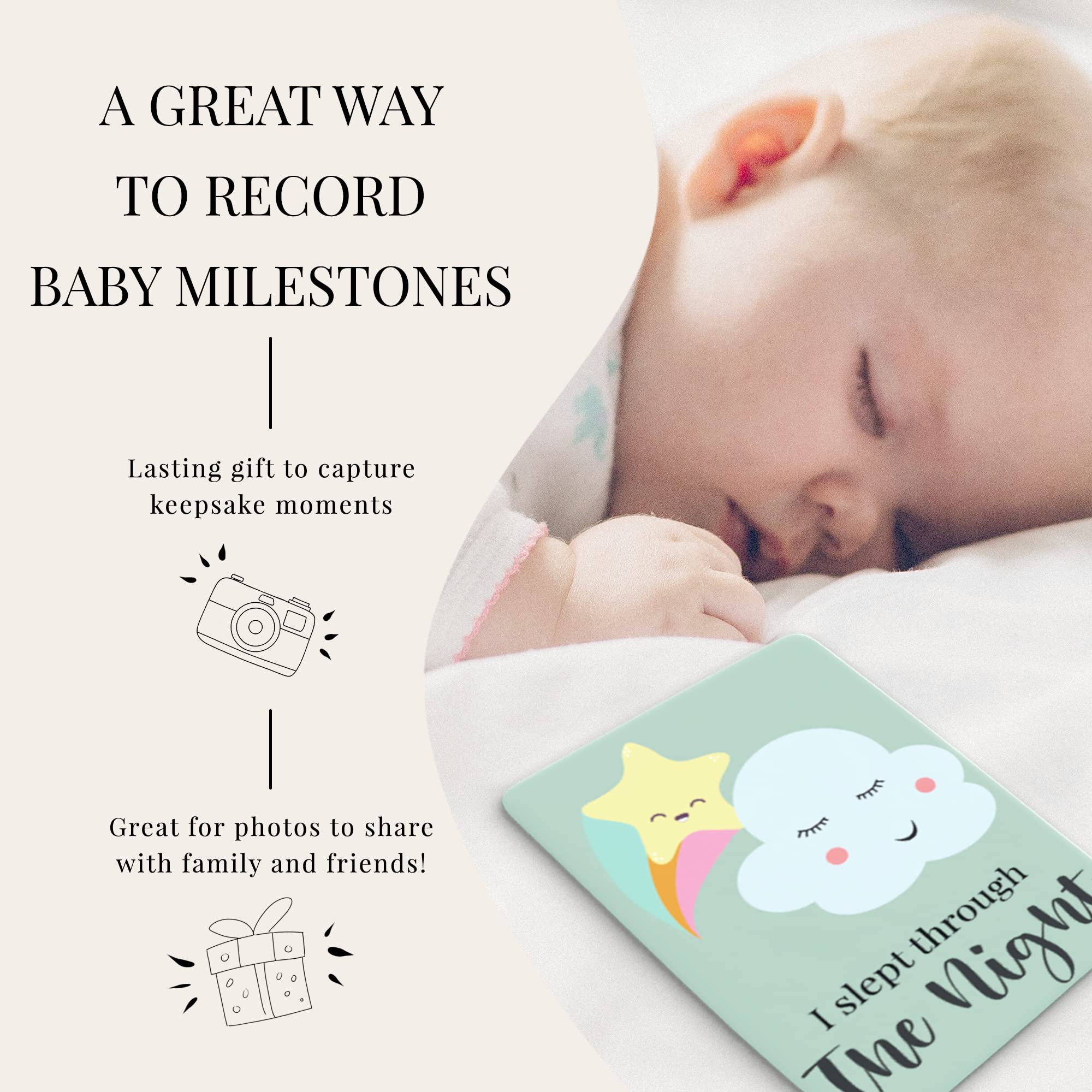 40 Baby Milestone Cards in Gift Box - Baby Shower Gifts for Mum - New Baby Gift for Boy or Girl - Unisex Milestone Baby Cards for New Parents Pregnancy Gifts and Keepsake