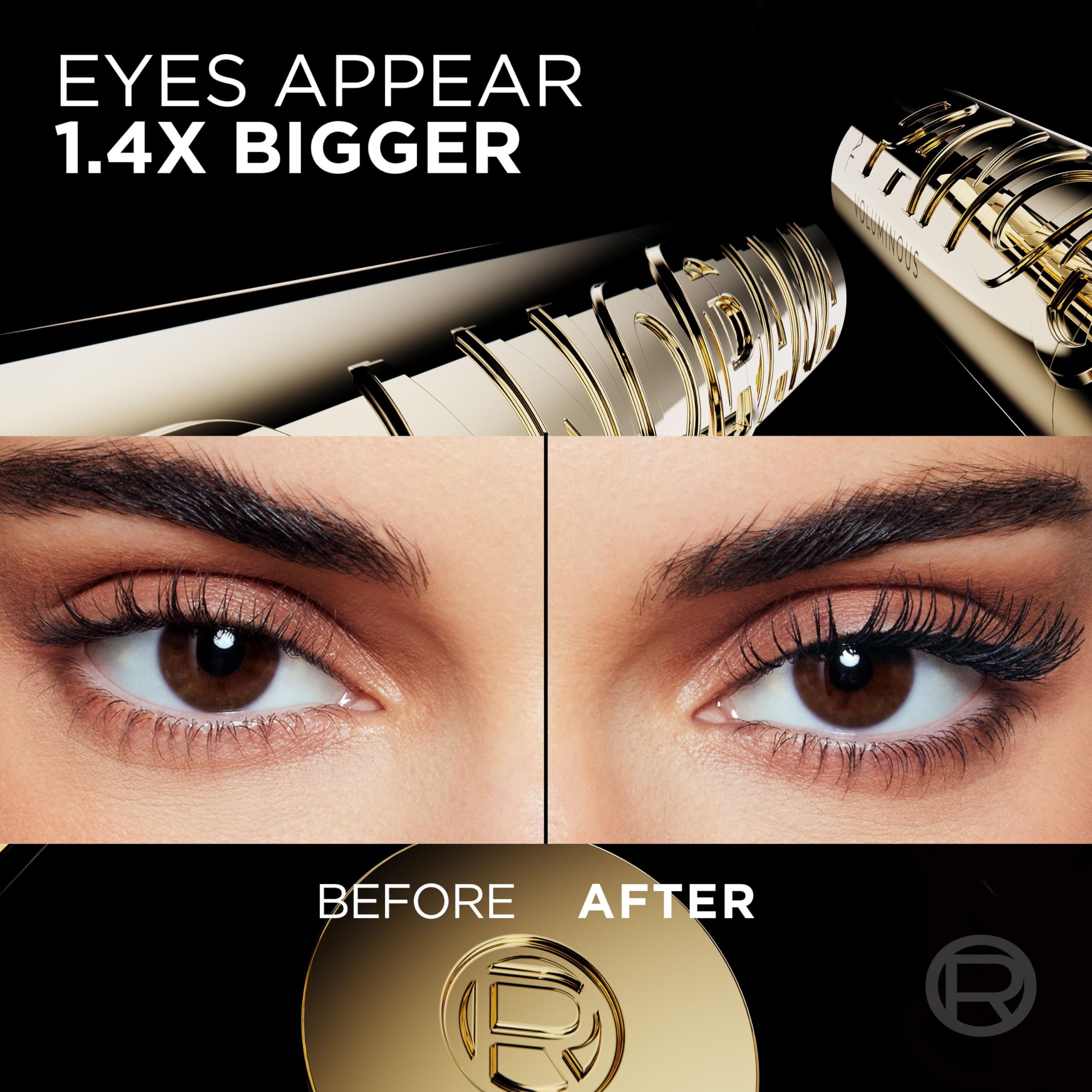 L'Oreal Paris Volumising Mascara, For Intense Volume and a Fanned Out Effect, 1.4x Bigger Looking Eyes, Clump-free Formula, Suitable for Sensitive Eyes, Volume Million Lashes Panorama