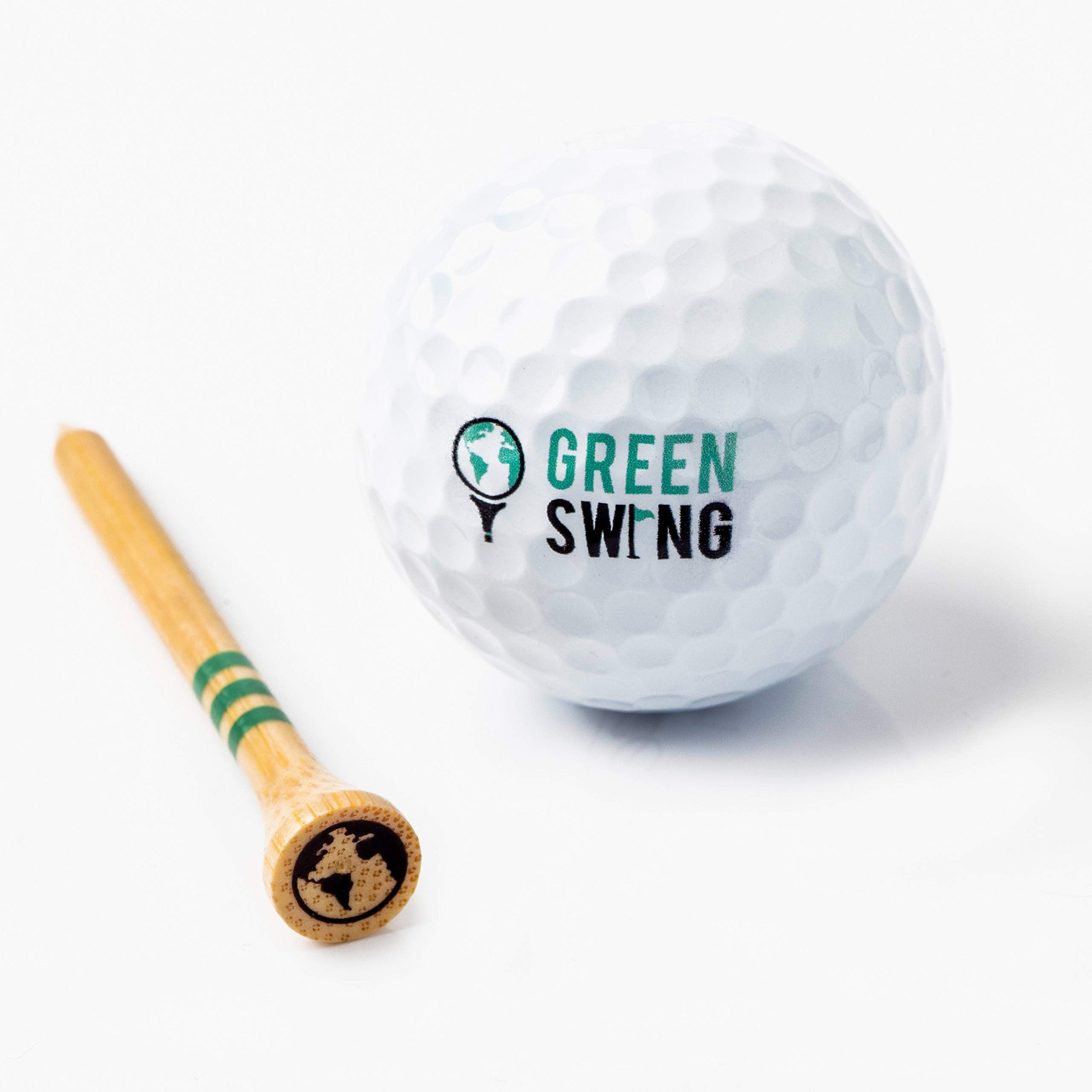 Green Swing Bamboo Golf Tees 70mm   Strong Sustainable Biodegradable   30pcs (Natural Bamboo)