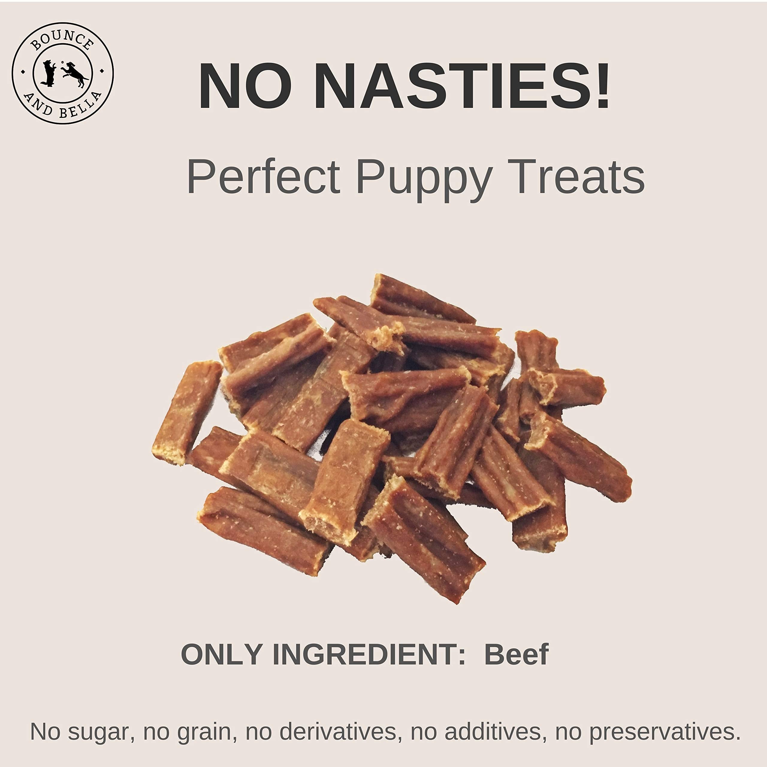 Bounce and Bella Pure Beef Nibbles - Perfect Puppy Treats from 8 Weeks – Just One Ingredient – Natural Grain Free Dog Treats with No Nasties 100g