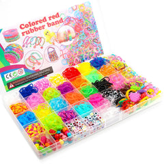 TOYESS 2500and Loom Rubber Bands Kit, DIY Bracelet Making Kit with 32 Colors Rubber Bands and Other Accessories, Loom Band Starter Refill Set for Kids Age 6 7 8 9 10 11, Gift for Birthday/Christmas