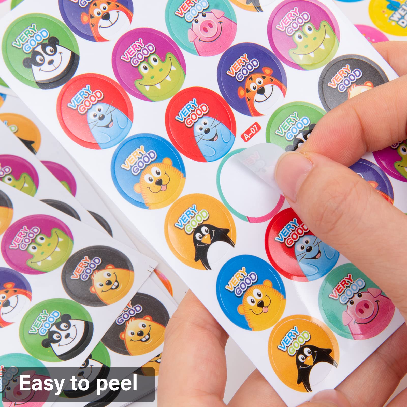 Reward Stickers for Children,1200 Teacher Stickers Well Done Motivational Animal Stickers for Pupils Kids 50 Sheets School Stickers for Toddlers Classroom Stickers Teacher Supplies (1200 Packs)