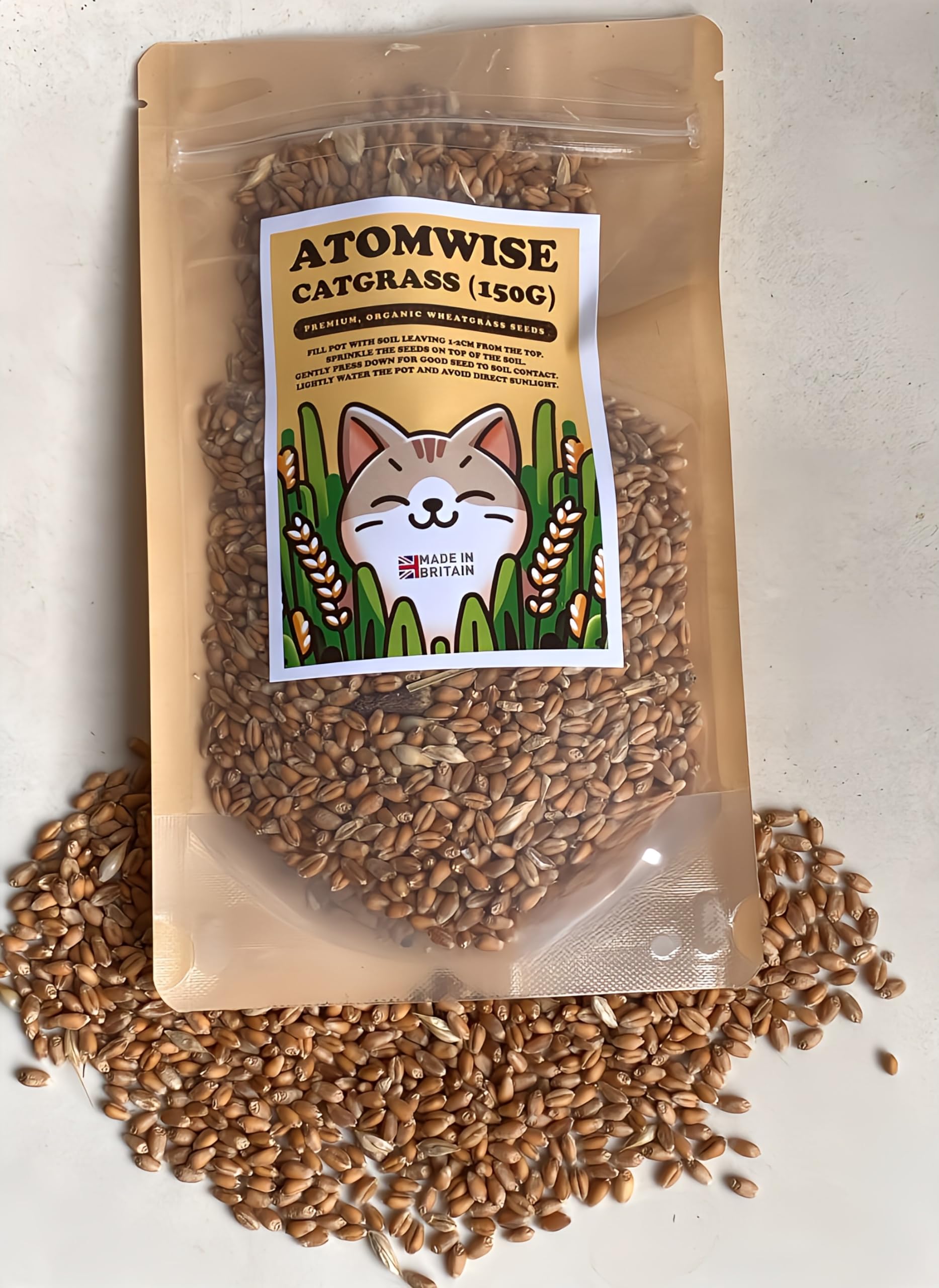 Cat Grass Seeds 150g   UK Grown Organic Wheatgrass Seeds   Cat Grass for Indoor Cats  Cat Grass for Outdoor Cats