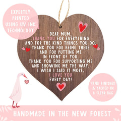 A present for mum   I love you mum present gifts   best mum ever in the world   handmade plaque presents   heart wooden hanging plaques   mother from daughter thank you   christmas