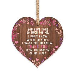 Thank you wood sign for her   best friends wooden hanging heart   sentimental inspirational gift for cheer up women   friendship present uk   her girls