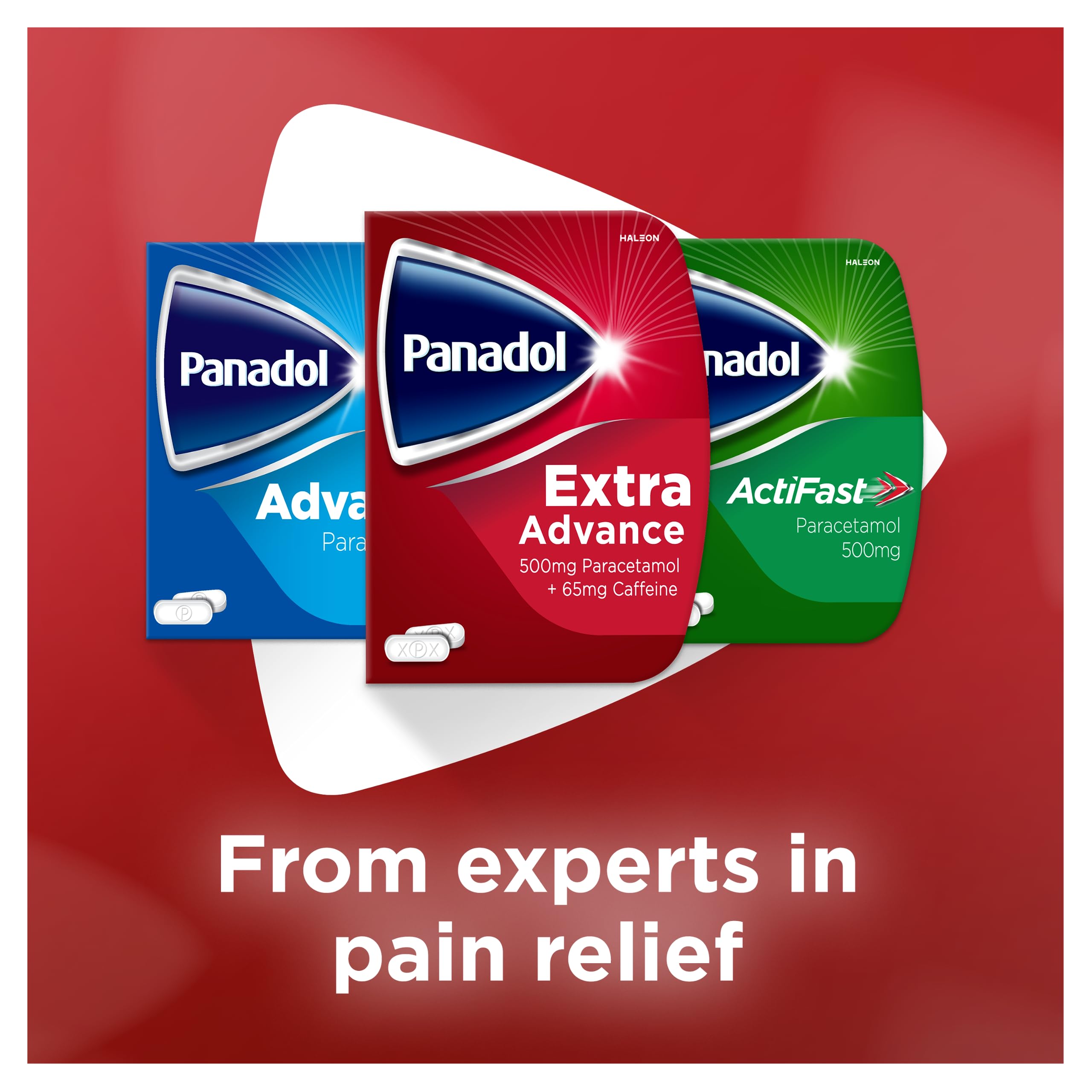 Panadol, Paracetamol Caffeine Pain Relief Tablets 500mg/65mg Extra Advance, Red, 14 Count