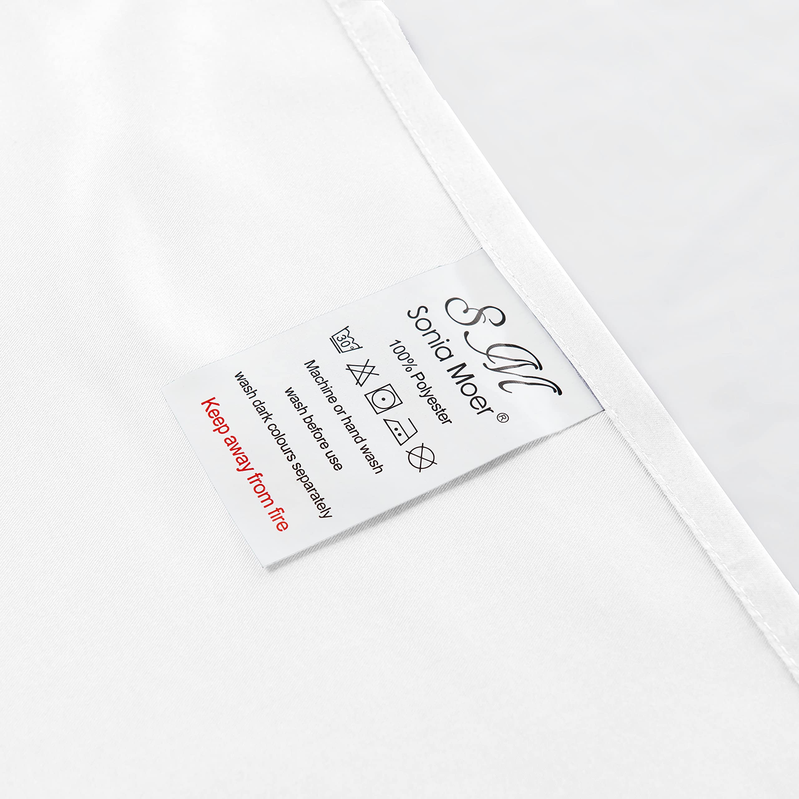 Sonia Moer Super Soft Brushed Microfibre Fitted Sheet - Non Iron Breathable Hypoallergenic Bottom Sheet with Strong Elastic Hem- Single/White