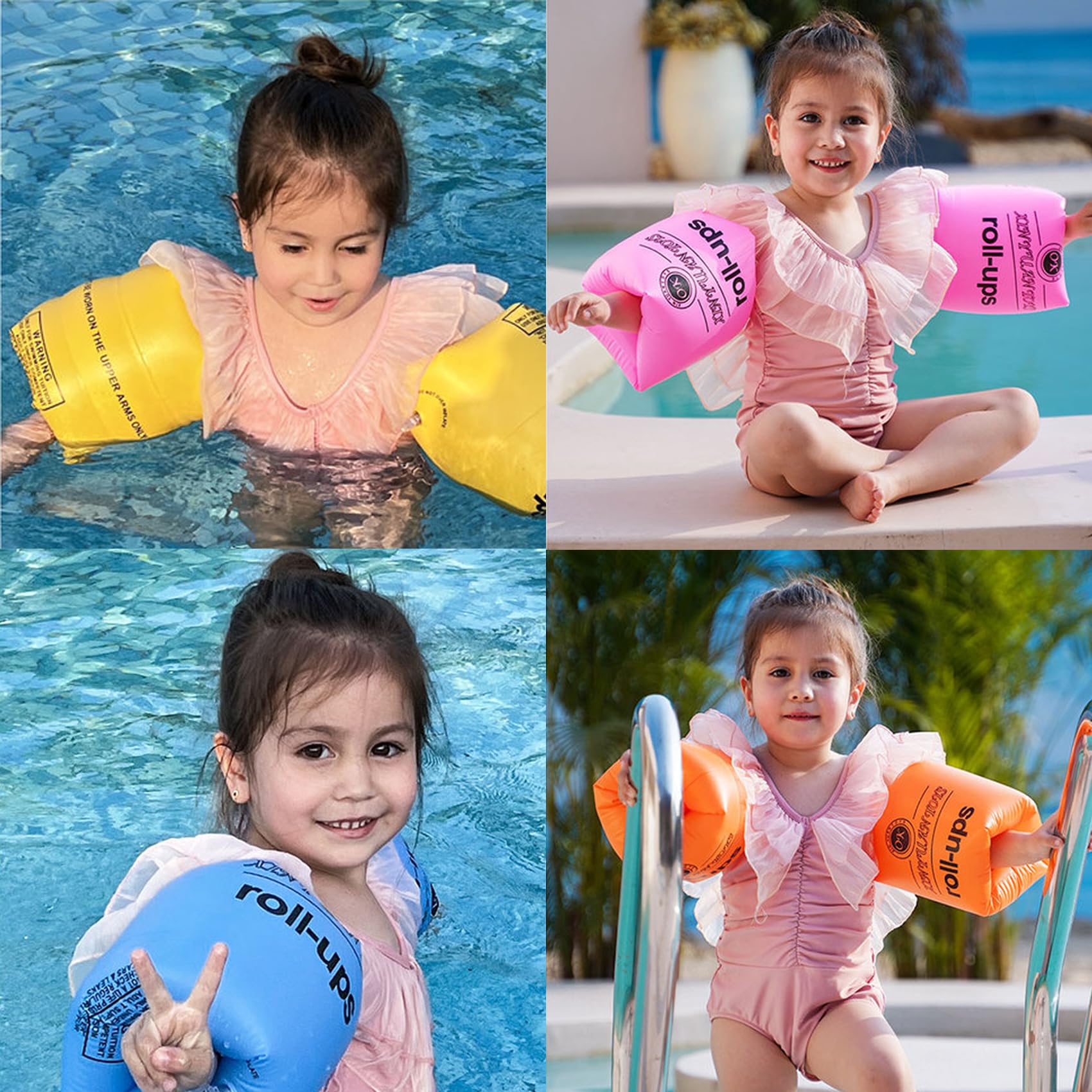 SHINTAYL Inflatable Swimming Arm Bands - Armbands 2–3 Years, Dual Airbags Swim Float Band Floating Roll Up Armband for Kids Toddlers Adults Children Perfect Summer Essential in the Pool (Yellow)