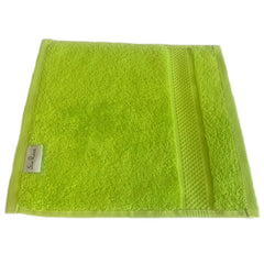 Sue Rossi Face Cloths Pack of 2 or 6, Organic Turkish Combed Cotton, 30cm x 30cm Wash Cloth Fingertip Flannel, Soft & Absorbent, 600gsm Thick Bathroom Towels Set (Lime Green, 2)