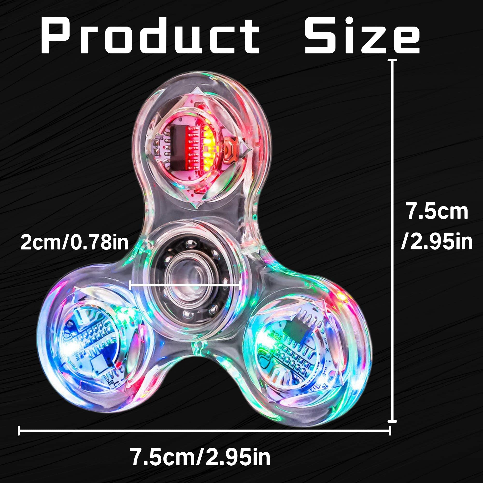 Steemjoey Crystal Led Light Fidget Toy Fidget Toy Stress Relief Anti-Anxiety Toy Brain Development Toy Gift for Children and Adults (Crystal-White)