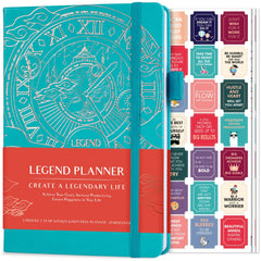 Legend Planner – Weekly & Monthly Life Planner to Hit Your Goals & Live Happier. Organizer Notebook & Productivity Journal. A5 (Turquoise)