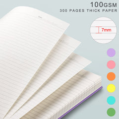 EMSHOI A4 Notebook Lined 300 Pages/150 Sheets, Wirebound Spiral Notepad, 100gsm Thick Paper, Waterproof Softcover, Writing Journal for Women Men Work Office School, 21.5x27.9cm, Purple