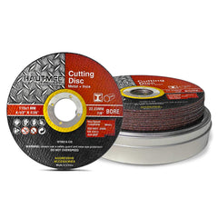 HAUTMEC Metal Cutting Discs 115mm x 1.0mm x 22.23mm 10pcs, Cut Metal, Stainless Steel, Steel and Non-Ferrous Metals, Cut-Off Wheels For Angle Grinder Use HT0014-CD