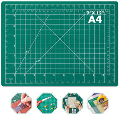 Self Healing Sewing Mat, Anezus Rotary Cutting Mat Double Sided 5-Ply Craft Cutting Board for Sewing Crafts Hobby Fabric Precision Scrapbooking Project 9 inches x 12 inches(A4)