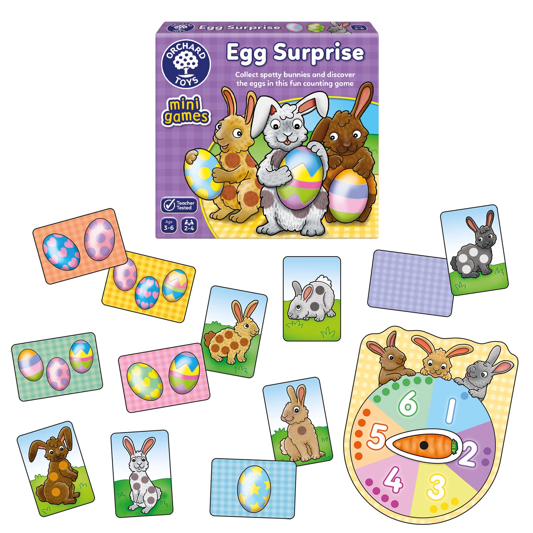 Orchard Toys Egg Surprise Game, Small and Compact Travel Number Counting Game for Kids Age 3-6