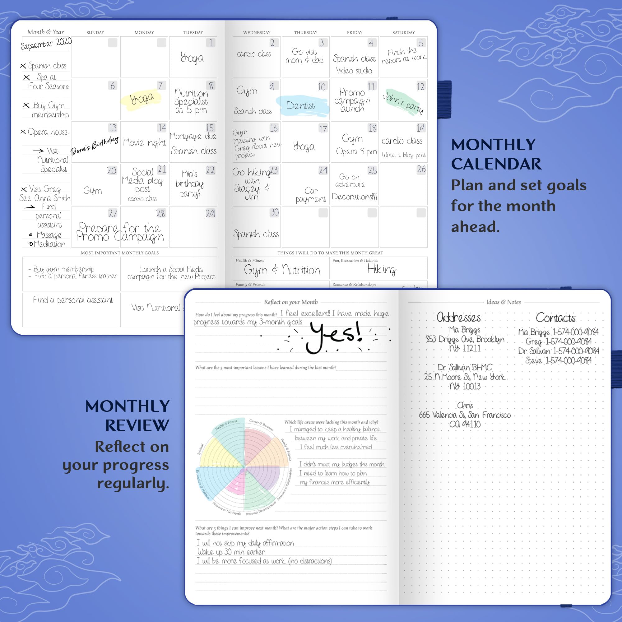 Legend Planner – Weekly & Monthly Life Planner to Hit Your Goals & Live Happier. Organizer Notebook & Productivity Journal. A5 (Royal Blue)