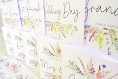 To the New Mr & Mrs Card   Wedding Day Congrats Card   Card Husband Wife   Rainbow Florals   148mm Square Modern Greeting Card