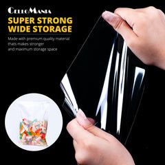 CELLOMANIA Cellophane Bags Pack of 100 Self Adhesive Cookies Bags (4 x 6 Inches), Small Cellophane Bags for Cookies, Sweets, Gifts, Jewelry, A6-A10 card (4 X 6 Inches)