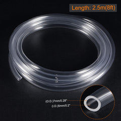 sourcing map PVC Transparent Hose Vinyl Tubing 5mm ID 7mm OD 2.5m Flexible Lightweight for Water Tube,Air Tube