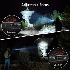 LE LED Torch Battery Powered, LE1000 Super Bright Hand Flashlight, Adjustable Focus, Water Resistant, Lightweight, for Power Cut, Camping, Dog Walking,Easy to Use Small Torch for Elderly Kids Men