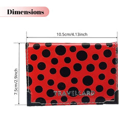 Lizzy PU Leather Travel Card   Plain & Polka Dot Unisex Credit Card ID Card Bus & Rail Pass Bank Oyster Pocket Wallet Case Holders (Red)