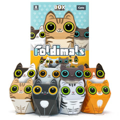 Box Buddies Foldimals Cats - Pack of 8 Cat Paper Toy Cards - Paper Craft for Kids, Pocket Money Toys, Stocking Fillers