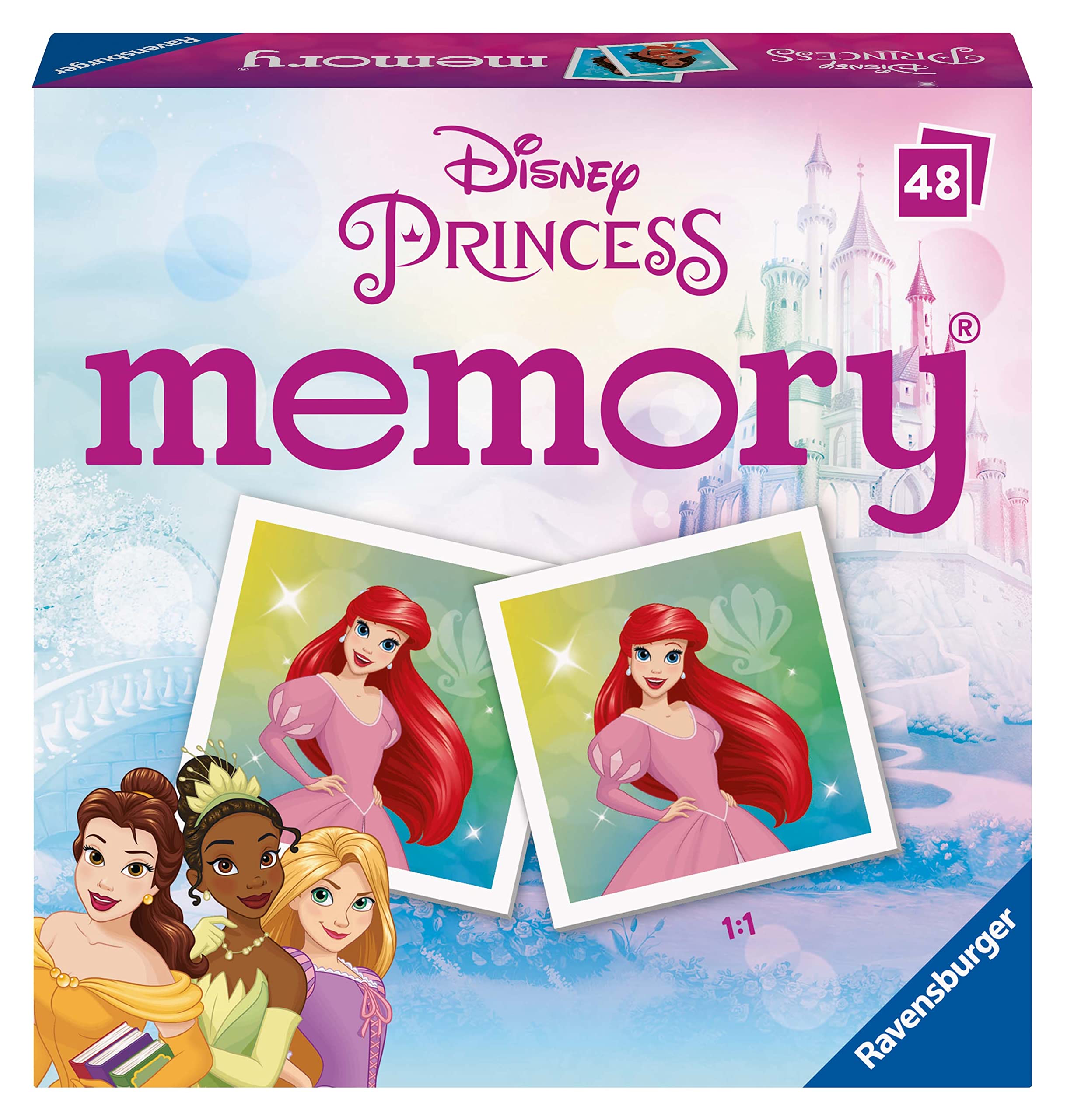 Ravensburger Disney Princess Mini Memory Game - Matching Picture Snap Pairs For Kids Age 3 Years Up - Educational Todder Toy