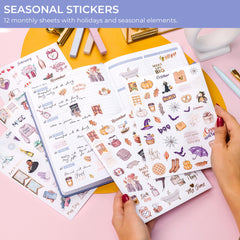 GoGirl Value Sticker Pack – 850and Small Aesthetic Stickers for Planner, Journal & Calendar – Holidays, Seasonal Stickers, Inspirational Quotes, to-dos, Appointments, Budgeting & Text Boxes – 19 Sheets