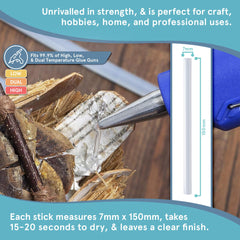 Professional Hot Glue Sticks by Smith’s®   7mm x 150mm   30 Pack   Grade Aand Clear Glue Gun Refills   Environmentally Safe EVA Resin   RoHS Certified   Fits 99.9% of Glue Guns   Perfect for Most Uses