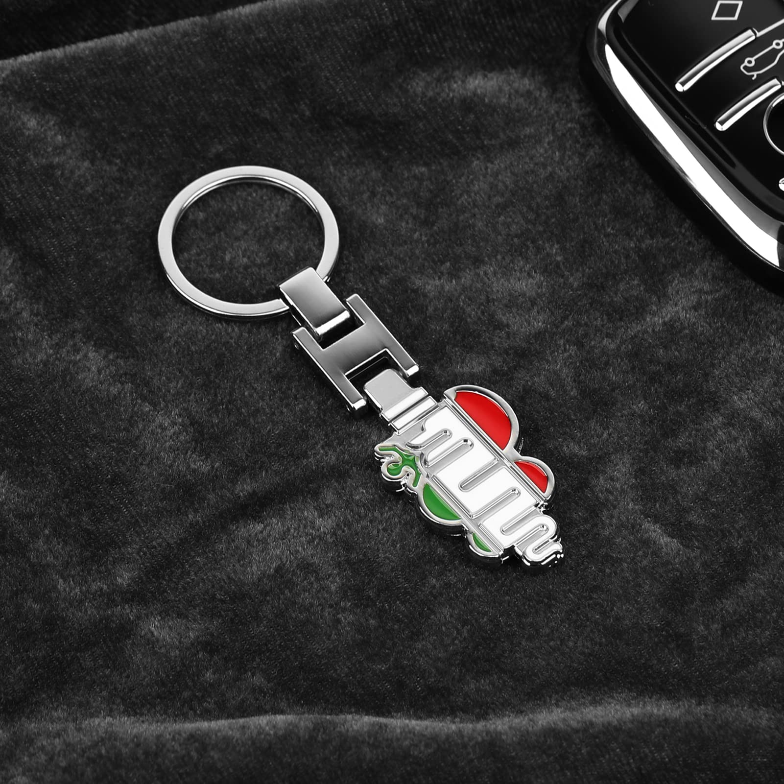 OYDDL Universal Carbon Fiber Keychain with Logo Car Accessories, H