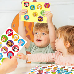 RMMD Animal Stickers 30 Sheets Cute Animal Circle Stickers for Children Animal Stickers for Cards/Envelopes/Boxes/Scrapbook Classroom Teacher Reward Stickers for Children Teachers Party Favours