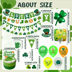 St. Patrick's Day Balloons Decorations - Green Shamrock Foil and Banner Latex Balloons -67 Pieces Irish St. Patrick's Day Celebration Party Supplies