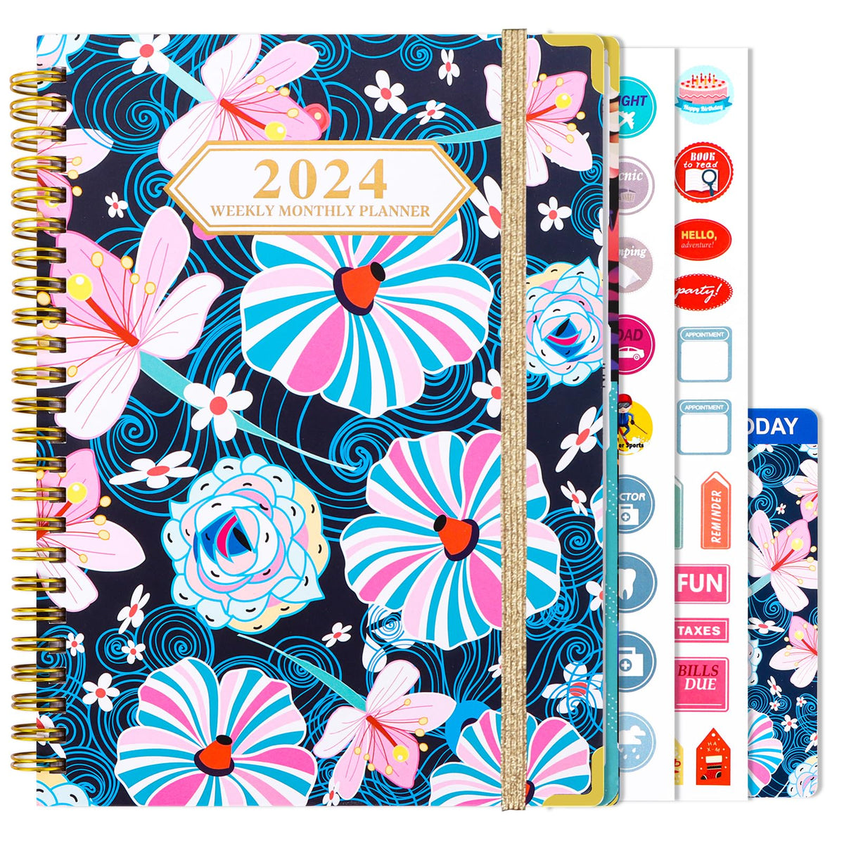 Kaket Diary 2024, A5 Daily Planner 2024, Week to View Diary with Elastic, 2024 Planners and organizer, 2024 Academic Diary (Yellow)