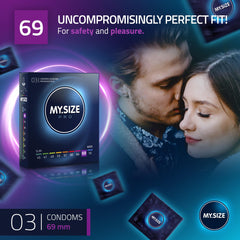 MY.SIZE PRO Condom Size 7, 69 mm, XXL, 3 Condoms - Perfect fit and a Suitable Size for Everybody